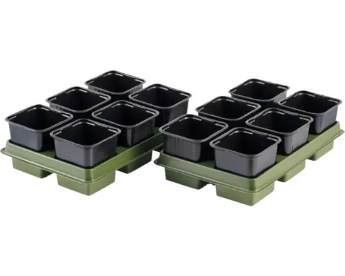 Set ghivece pentru răsaduri negru 12 buc.
