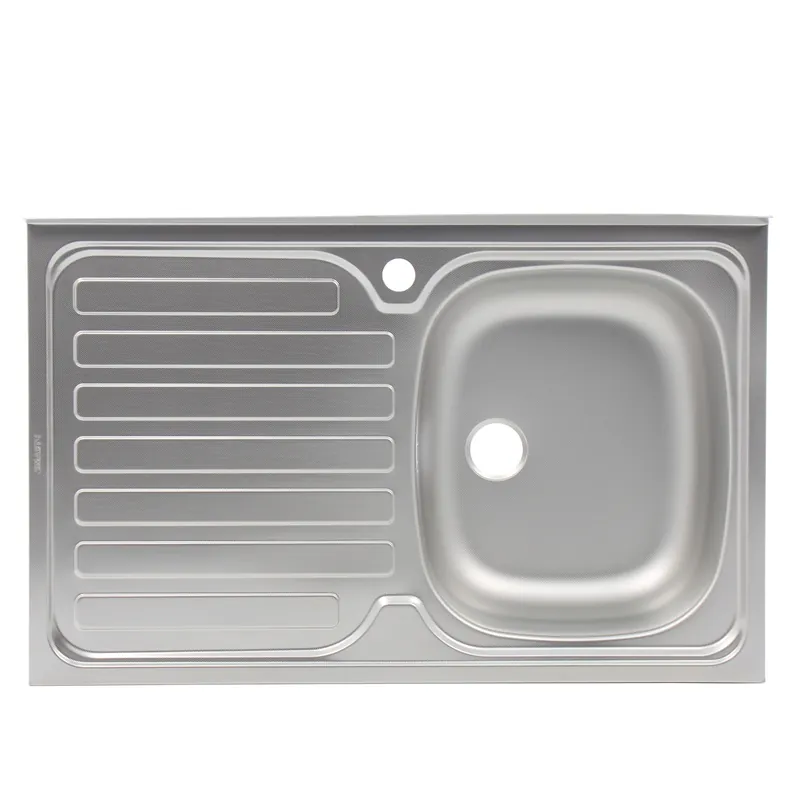 Chiuveta bucatarie, inox, linen, Pyramis International, dreptunghiulara, pozitionare cuva dreapta, 80 x 50 cm, adancime cuva 15 cm buc