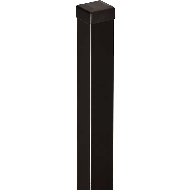 Stalp panou gard Tina, otel, patrat, negru, RAL 9005, 2 m, 50 x 50 mm