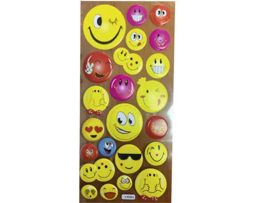 Stickere plastic Happy Smile, diverse modele și culori buc