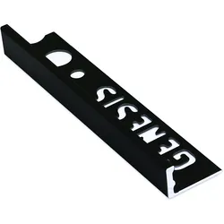 Bagheta dreapta din aluminiu vopsit electrostatic black matt 12mm 2.5ml ESA120.17