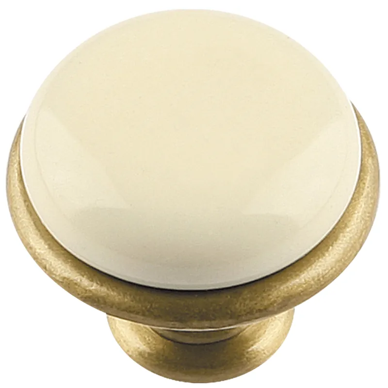 Buton Teko TIP1 203B-00, portelan cu zamac, antichizat, 28 mm