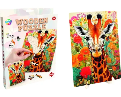 Puzzle lemn girafă, 130 piese buc