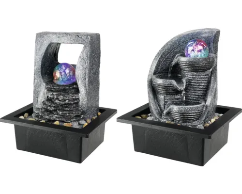Fântână arteziană cu LED și bilă pentru interior și exterior 18,8x25,5x21,5 cm diferite modele buc