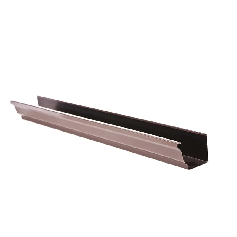 Jgheab de scurgere pentru sistem pluvial, Novatik Quadra, metalic, maro inchis (RAL 8019), D 125, 2 m