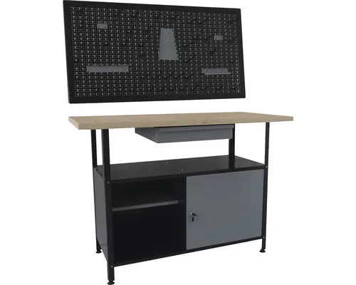 Set atelier banc de lucru și panou perforat cu accesorii FAM XXL 1200mm, 7 piese buc
