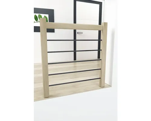 Balustradă etaj Milan/Liverpool 100x100 cm stejar cu baluștri aluminiu buc