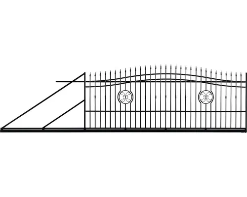 Poartă culisantă Polbram Nedeia oțel galvanizat 180-200x400 cm deschidere stânga antracit buc