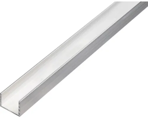 Profil aluminiu tip U Alberts 10x8x10x1 mm, lungime 1m, argintiu buc