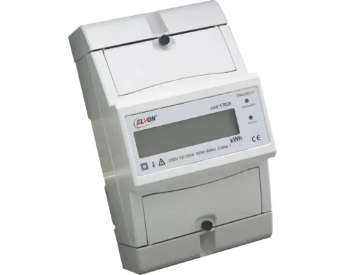 Contor electric digital monofazat Elvon 10(100)A 230VAC, 4 module, pentru tablouri electrice cu șină DIN buc
