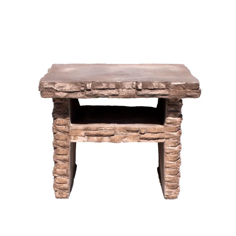 Masa fixa pentru gradina, de gratar, Rustic, beton, dreptunghiulara, maro, 100 x 75 x 83 cm buc