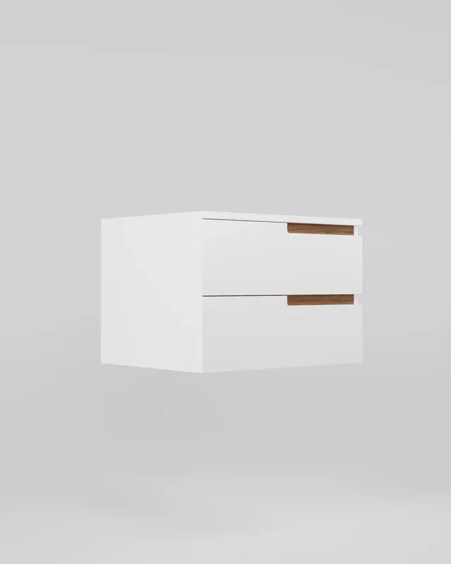 MOBILIER BAIE CU BLAT DALET NOVA LINE, MDF VOPSIT ALB RAL 9003, 2 SERTARE, 60 CM