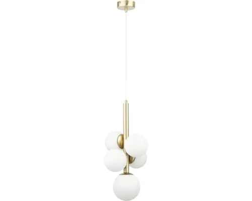 Pendul Perla Lux G9 max. 5x12W, alb/auriu satinat buc