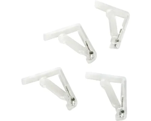 Set 4 cleme plastic pentru fața de masă Peyer Syntex, transparente buc