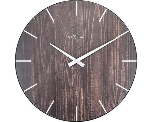 Ceas perete NeXtime Edge Wood Dome maro Ø 35 cm buc