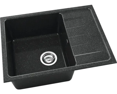 Chiuvetă bucătărie granixit 1 cuvă FAT Avangard 238 49x65 cm cu picurător Galaxy Black reversibilă buc