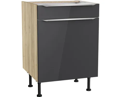 Corp inferior bucătărie Optifit Linus984, 60 cm, 1 ușă 1 sertar, antracit buc