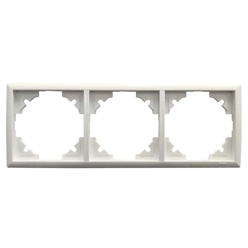 Rama Relee Elegant, 3 posturi, alb, pentru priza / intrerupator buc