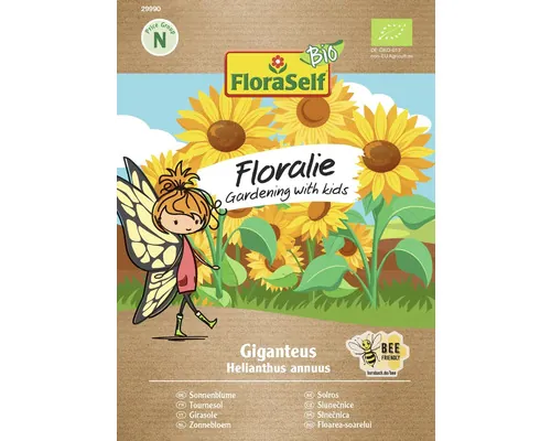 Semințe flori Floraself Bio Floralie Gardening with kids floarea soarelui Giganteus buc