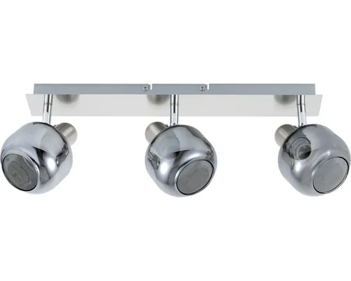 Șină spoturi Flair Acubens E14 max. 3x40W, crom/sticlă fumurie buc