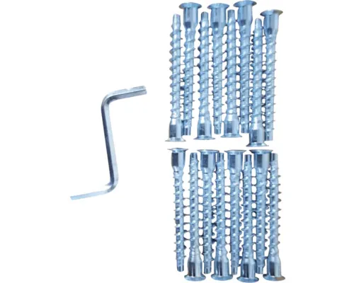 Șuruburi de montaj Buildify pentru sistem de rafturi 6,4×50 mm oțel 16 bucăți cu cheie imbus pac
