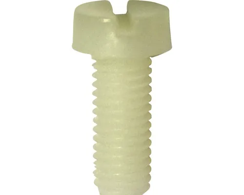 Șuruburi metrice cu cap bombat drept Dresselhaus 6x20 mm DIN84 plastic alb, 50 bucăți pac