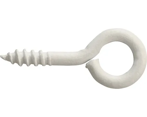 Șuruburi pentru lemn cu ochi Dresselhaus 10x25 mm plastic alb, 50 bucăți pac