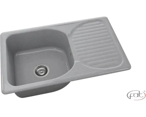 Chiuvetă bucătărie granixit 1 cuvă FAT City Grey 215 49x80x21 cm cu picurător gri granit buc