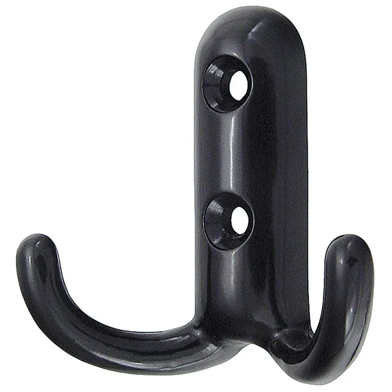 Cuier mobila cu 2 agatatoare, zamac, negru, pentru baie, dormitor, hol, prindere pe mobila / perete, 494.19.19 buc