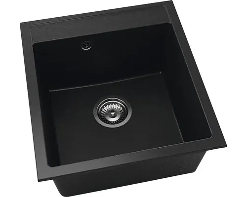 Chiuvetă bucătărie fatgranit 1 cuvă FAT Avangard 224 51x46 cm fără picurător Black Metallic buc