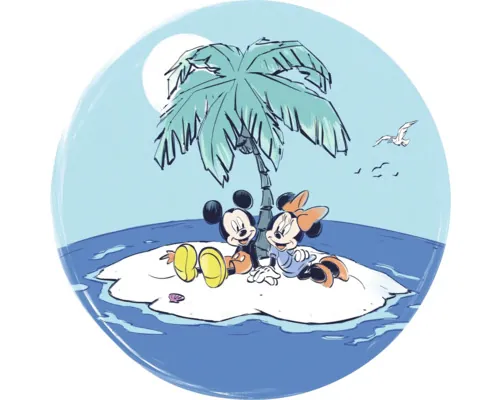 Fototapet rotund autoadeziv Komar DD1-078 Into Wonderland Mickey and Minnie Remote Island Ø 125 cm buc