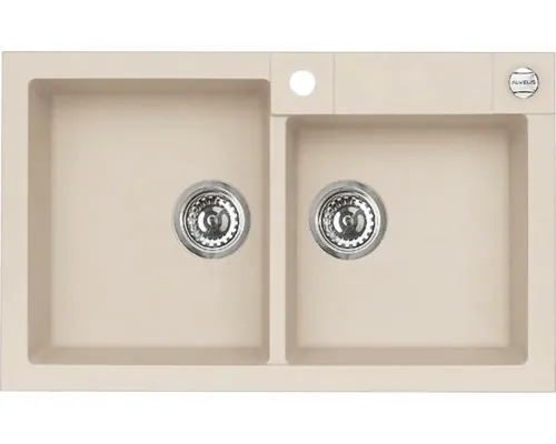 Chiuvetă bucătărie granital 1 cuvă ALVEUS Rock 90 48x78 cm fără picurător Beige reversibilă buc