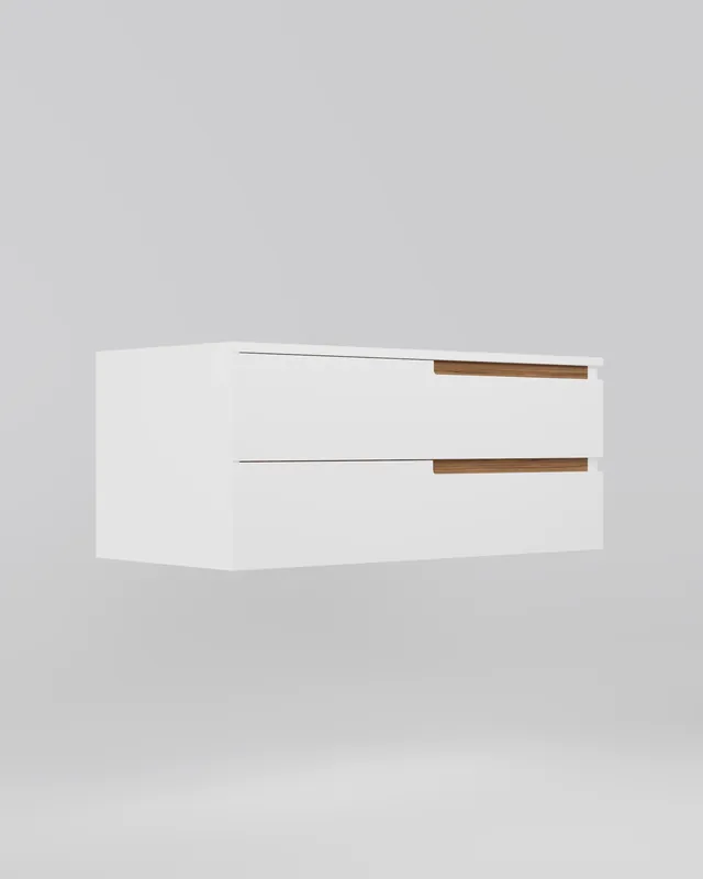 MOBILIER BAIE CU BLAT DALET NOVA LINE, MDF VOPSIT ALB RAL 9003, 2 SERTARE, 100 CM
