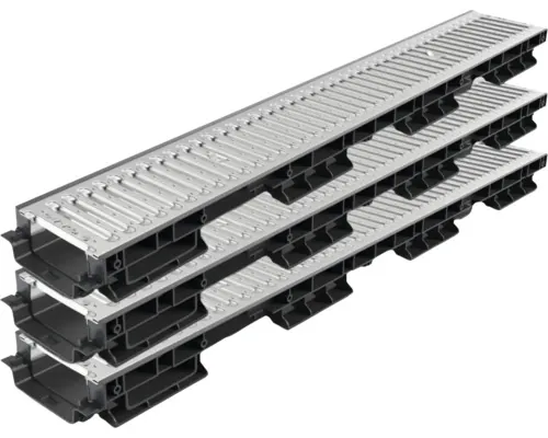 Set rigole polipropilenp pentru garaj VODALAND oțel zincat negru 60x100x3000 mm A15 trafic pietonal buc