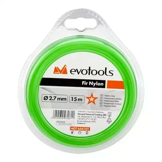 Fir nylon , 3.0 mm x 33m, pentru trimmer/motocoasa, Profil Stea, EvoTools