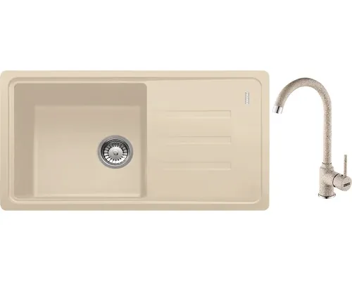 Pachet chiuvetă bucătărie fragranit 1 cuvă Franke BSG 611 41.5x78 cm Avena ,incl. baterie Pola buc