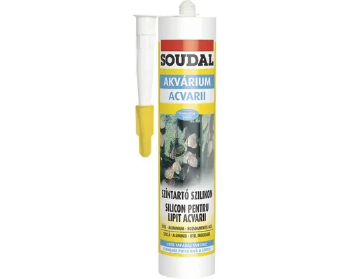 Silicon SOUDAL pentru lipit acvarii negru 300 ml buc