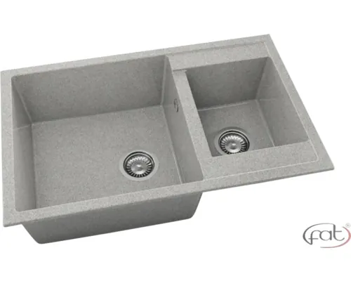 Chiuvetă bucătărie granixit 2 cuve FAT Avangard 234 49x90 cm fără picurător Polar reversibilă buc