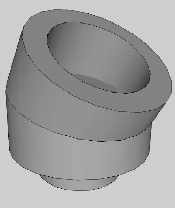 Cot inox, 30 grade, pentru cos de fum izolat, FI, D.150mm