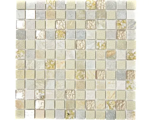 Mozaic sticlă-piatră naturală XCM CR27 mix multicolor 30x30 cm buc