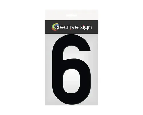 Număr casă „6” 11x20cm, din plexiglas negru buc