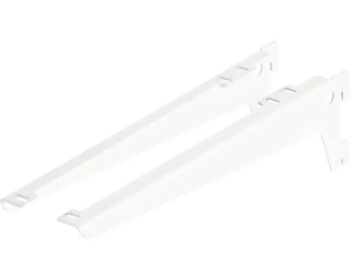Set suporți raft pe șină Dolle Angle Brackets 280mm, alb, 2 piese buc