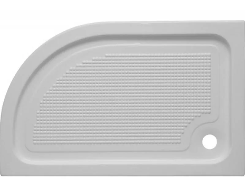 Cadita dus semirotunda, Belform Cubo, alb, acril, 90x70x14 cm, stanga