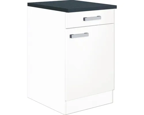 Corp inferior bucătărie Optifit Salo214, 50 cm, 1 ușă 1 sertar, alb buc