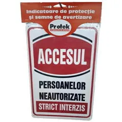 Pictograma indicator accesul persoanelor neautorizate strict interzis 20x30cm 803199