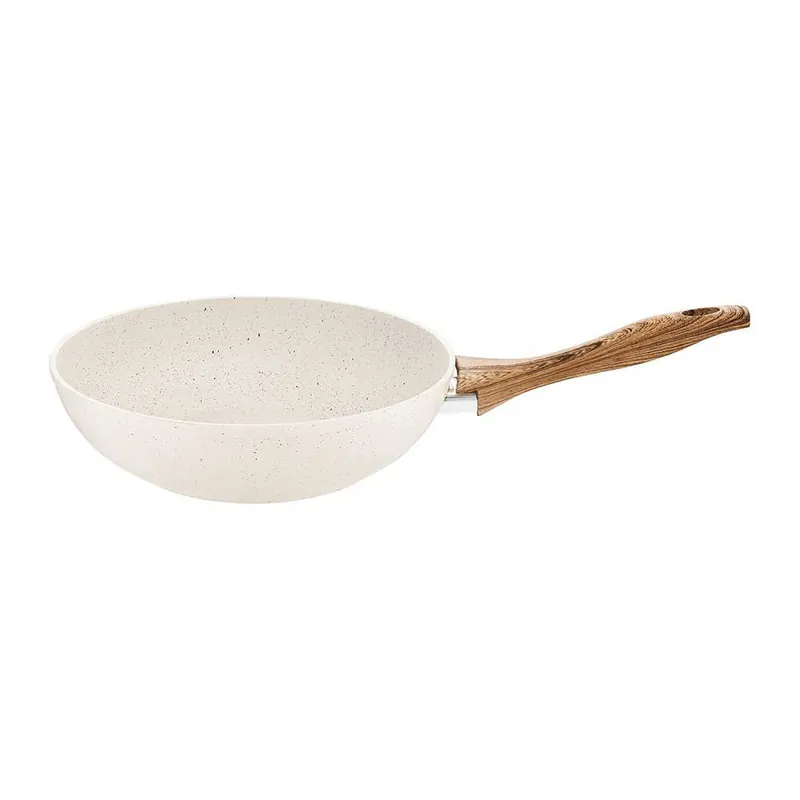 Tigaie Wok aluminiu, invelis stone effect nature, 26 cm