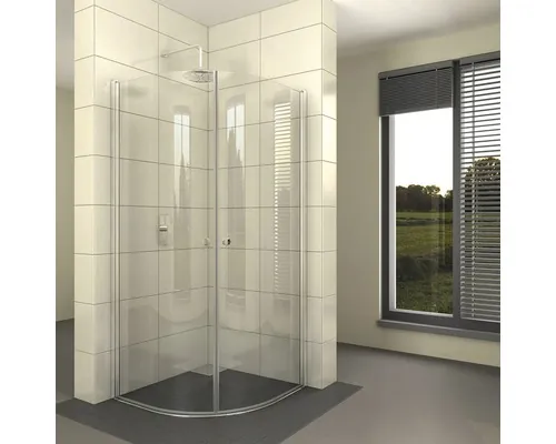 Cabină de duș semirotundă Radaway EOS PDD 80x80x197 cm, sticlă securizată transparentă, profil crom buc