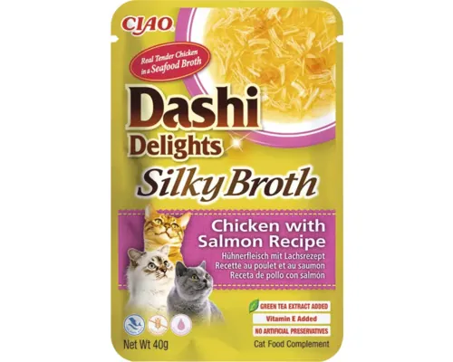 Hrană umedă pentru pisici Ciao Dashi Delights Silky Broth cu pui și somon 40 g buc