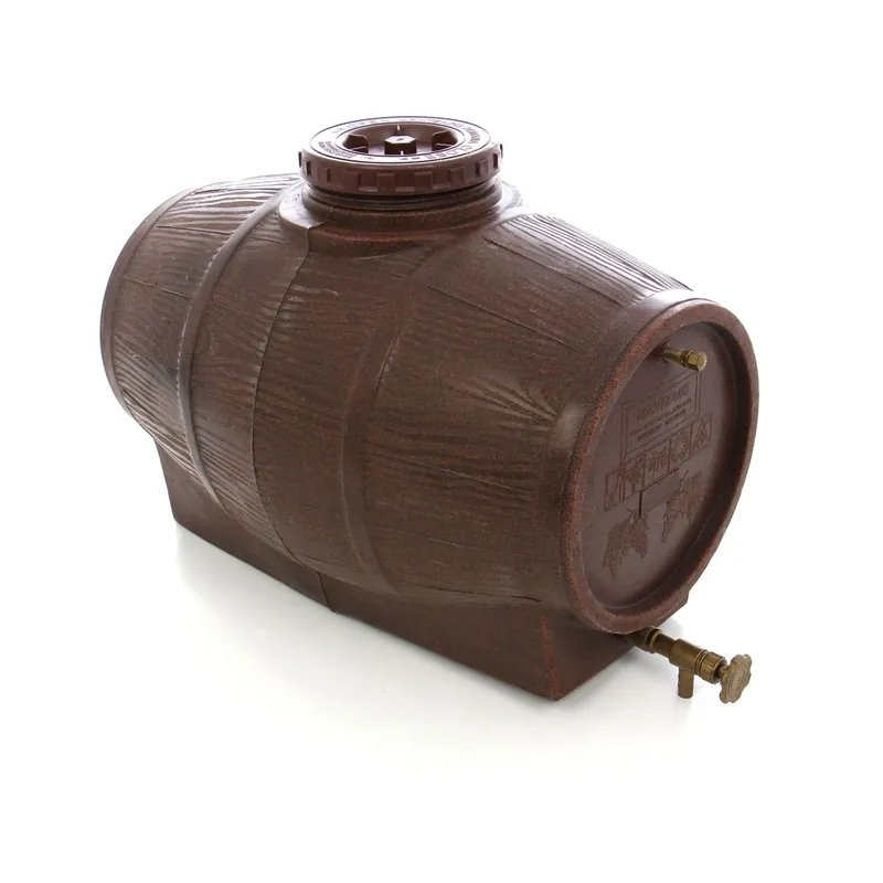 Butoi plastic alimentar, pentru vin, cu capac, 180 litri, maro D 59 cm + canea si aerisitor buc