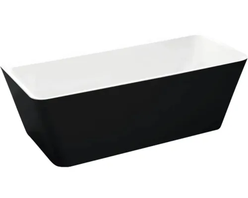 Cadă freestanding dreptunghiulară Linea Wall 75x150x60 cm acril negru buc